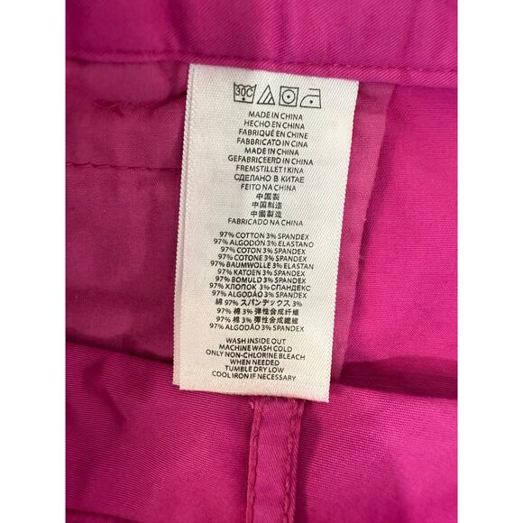 Michael Kors Fuchsia Ankle Pants – Gold Zip Detail, Stretch Cotton, Size 6 - Picture 5 of 7